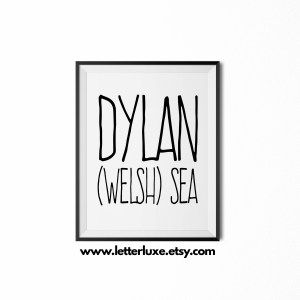 Dylan Baby Name Meaning Art - Black frame - LetterLuxe Printables - Watermark