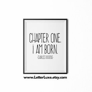 Chapter One I am Born Print - Black frame - Frente Font - LetterLuxe Printables - Watermark v2