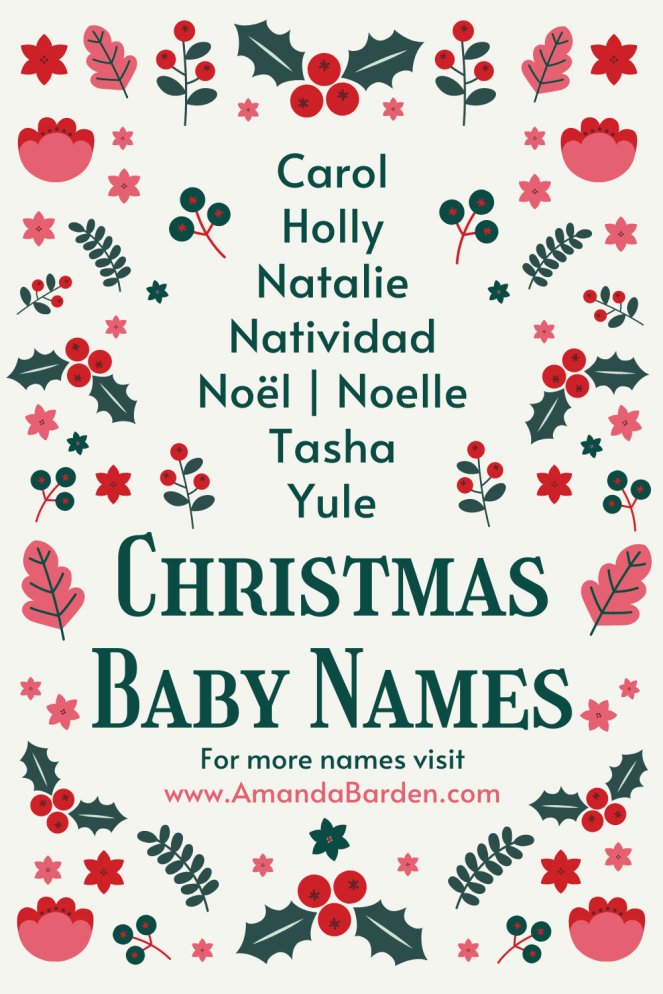 Christmas Baby Names | www.amandabarden.com